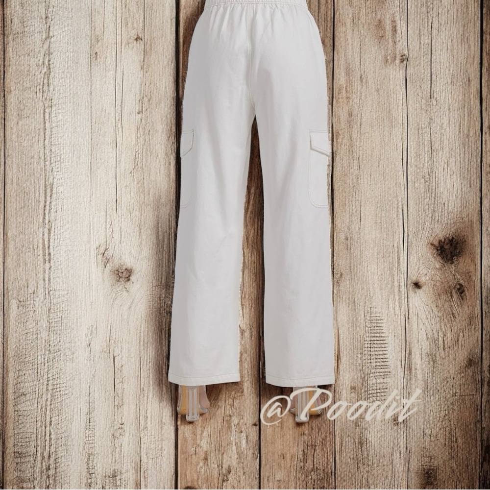 DAY -MOON off white wide leg pull on pants S M L - Picture 3 of 8
